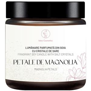 Lumanare parfumata cu cristale de sare si petale de magnolia 100 ml